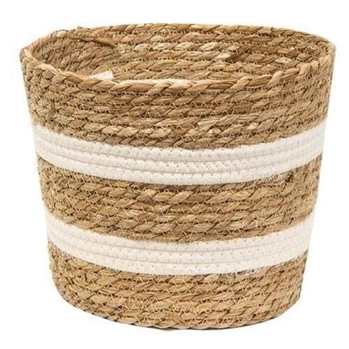 IKOM Design Woven Cotton Rope Storage Round Basket  Stuffed Toy Bin, Laundry Hamper, Nursery, Dog Toy, Blanket, Gift  Jute (6 