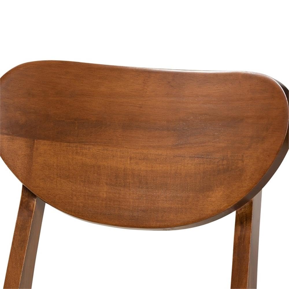 Baxton Studio Damara Grey Walnut Brown Finished Wood 2-Piece Dining Chair Set