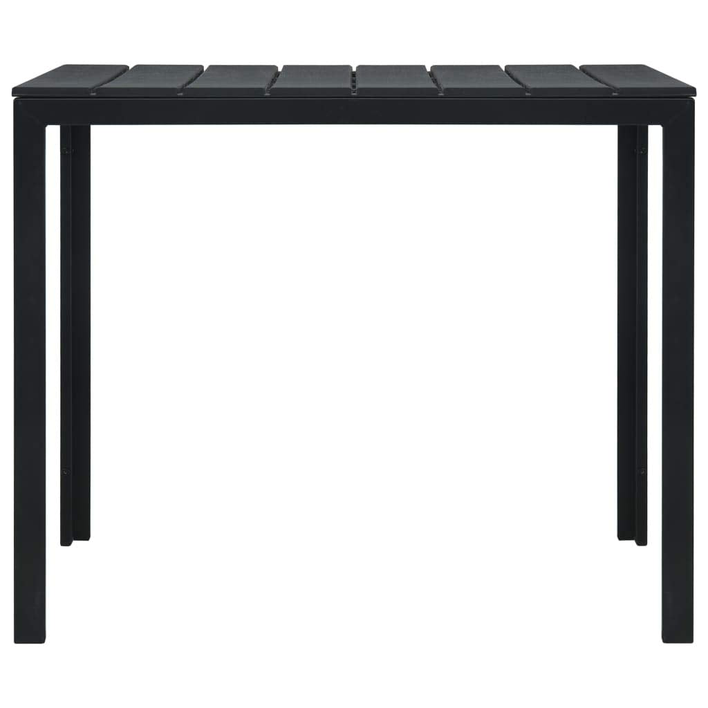 vidaXL Square Coffee Table with High-Density Polyethylene and Steel - Outdoor Patio Furniture - Modern Design and Lightweight - Black
