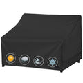 Nettypro Patio Furniture Sofa Cover Waterproof Heavy Duty Outdoor Couch Cover 3 Seater, 79' Wx 38' Dx 35' H, Black