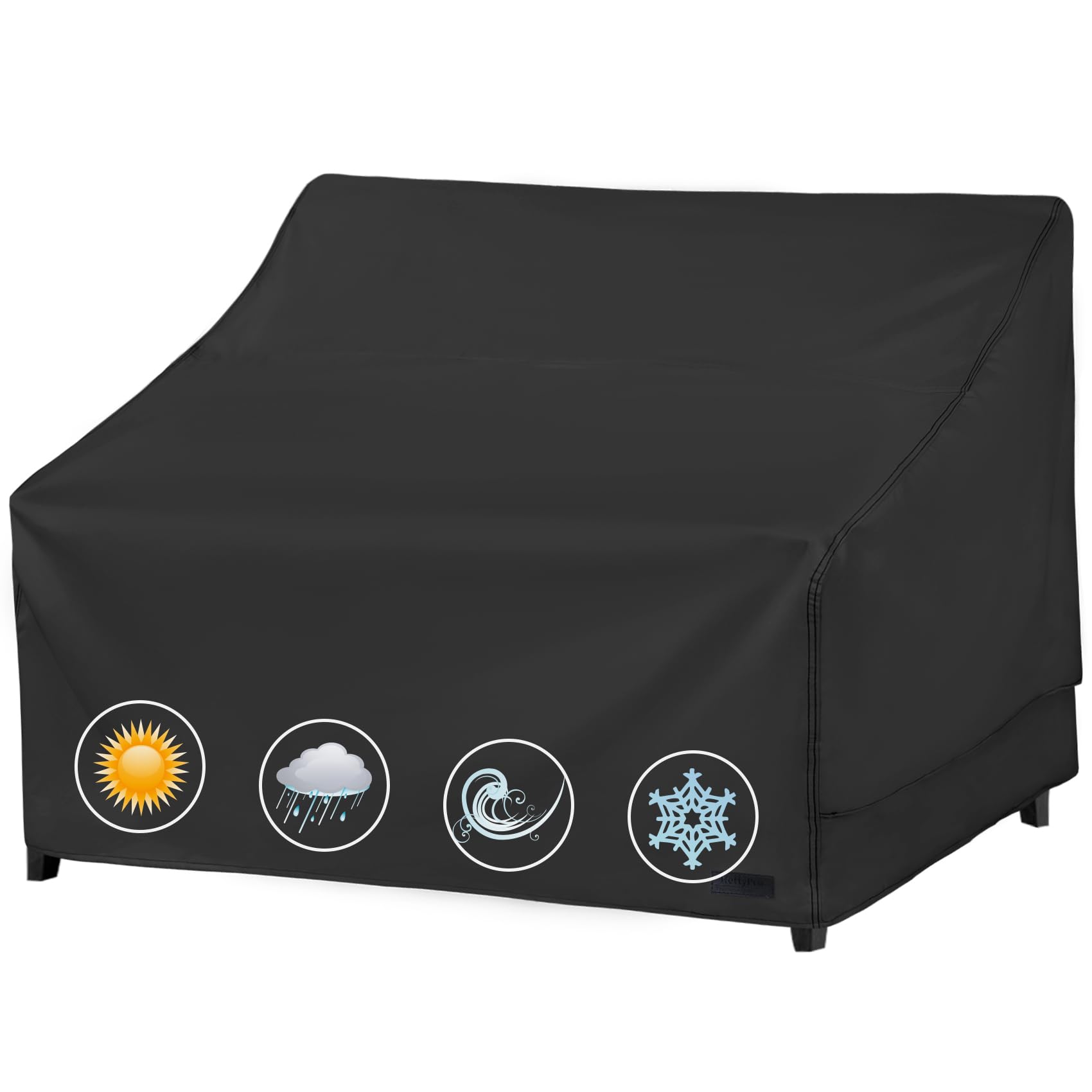 Nettypro Patio Furniture Sofa Cover Waterproof Heavy Duty Outdoor Couch Cover 3 Seater, 79' Wx 38' Dx 35' H, Black