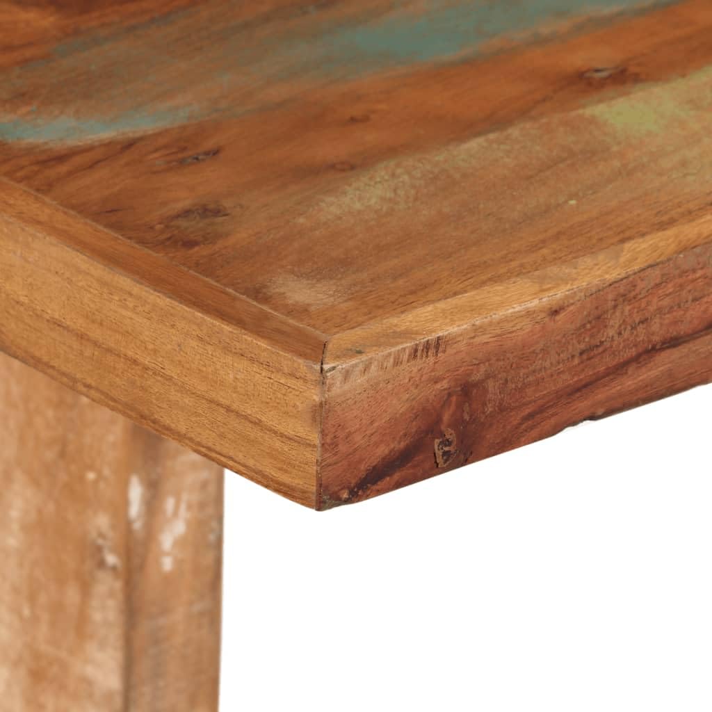 vidaXL Reclaimed Solid Wood Dining Table - Unique Handcrafted Kitchen Table 43.3"x21.7", Eco-Conscious Brown Rectangular Table with Stable Wooden Legs for Home Dining Area