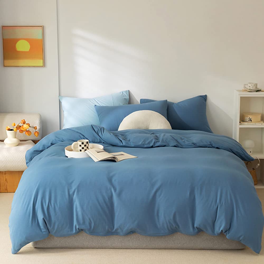 Clothknow Blue Queen Comforter Set Lake Blue Comforter Bedding Queen Set Dusty Blue Bedding Comforter Sets Full Women Girls Bedd