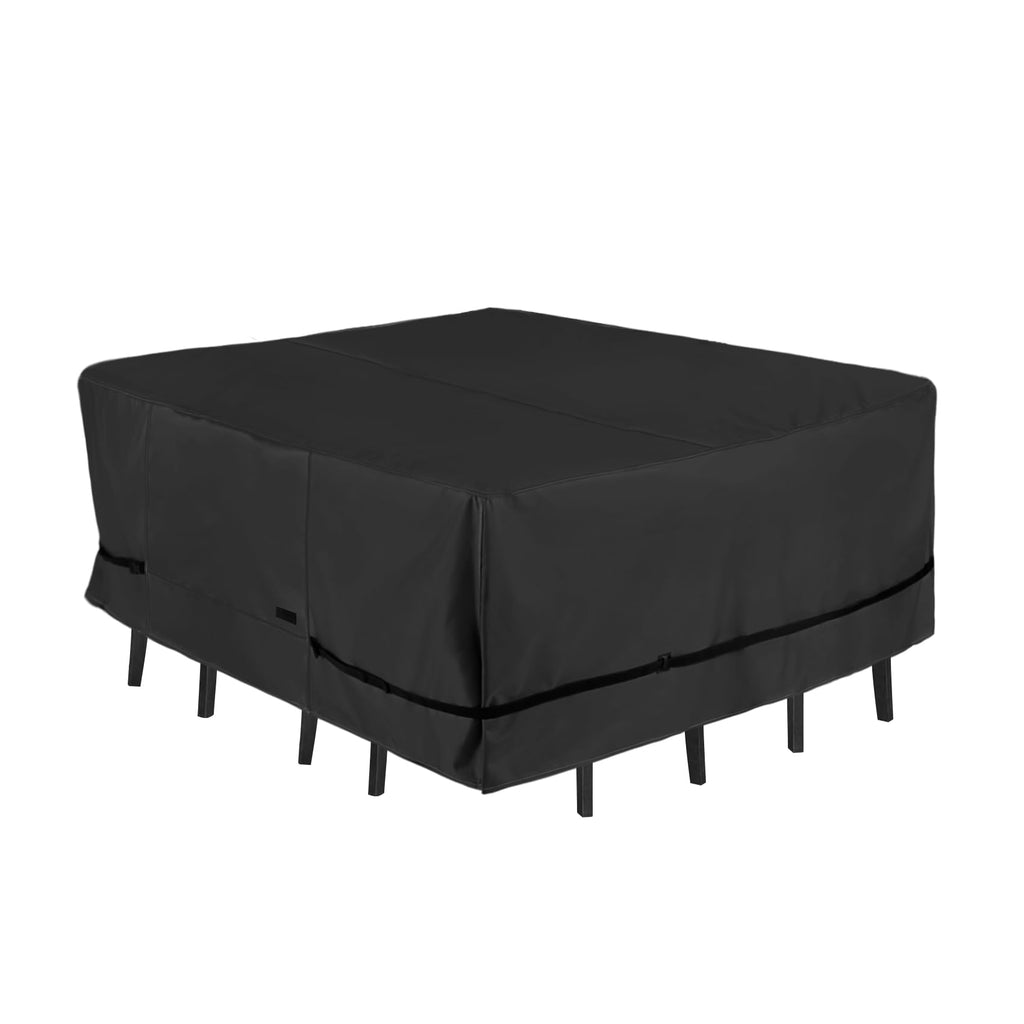 Nettypro Patio Table Cover Square 74 X 74 Inch, Waterproof Outdoor Furniture Dining Set Covers For Table And Chair, Black