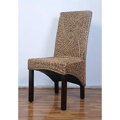 International Caravan Lambada Hyacinth Spiral Design Chair (Set of 2)