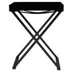 vidaXL Stylish Indoor and Outdoor Folding Table with Durable Iron Frame and Sturdy MDF Tabletop, Black