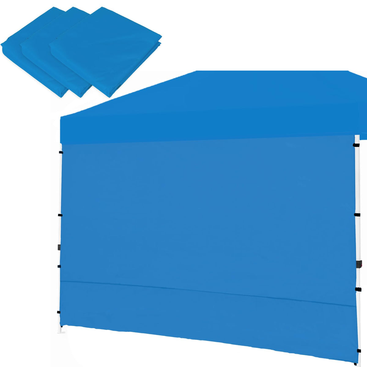 Senmortar Canopy Sunwall, Sidewall For 10Ft X10Ft Pop Up Canopy, Instant Tent Gazebos, 3 Pack Sidewalls Only Blue