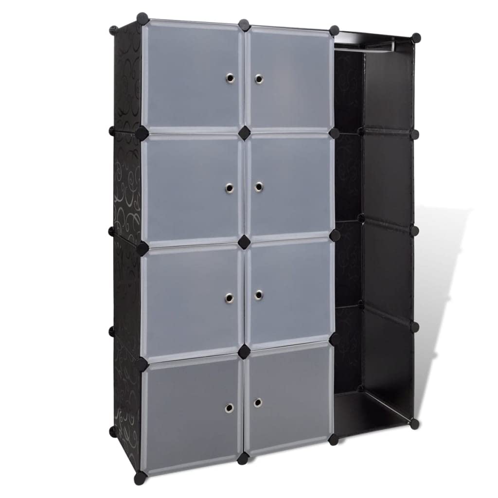 vidaXL Modern Black and White Modular Cabinet with 9 Compartments - Easy Assembly, Multiple Configurations, Ideal for Nursery, Living Room or Bedroom