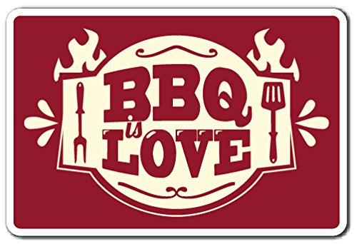 Bbq Love Decal Summer Food Party Grill Barbeque Grill Chef Cook | Indoor/Outdoor | 9' Tall