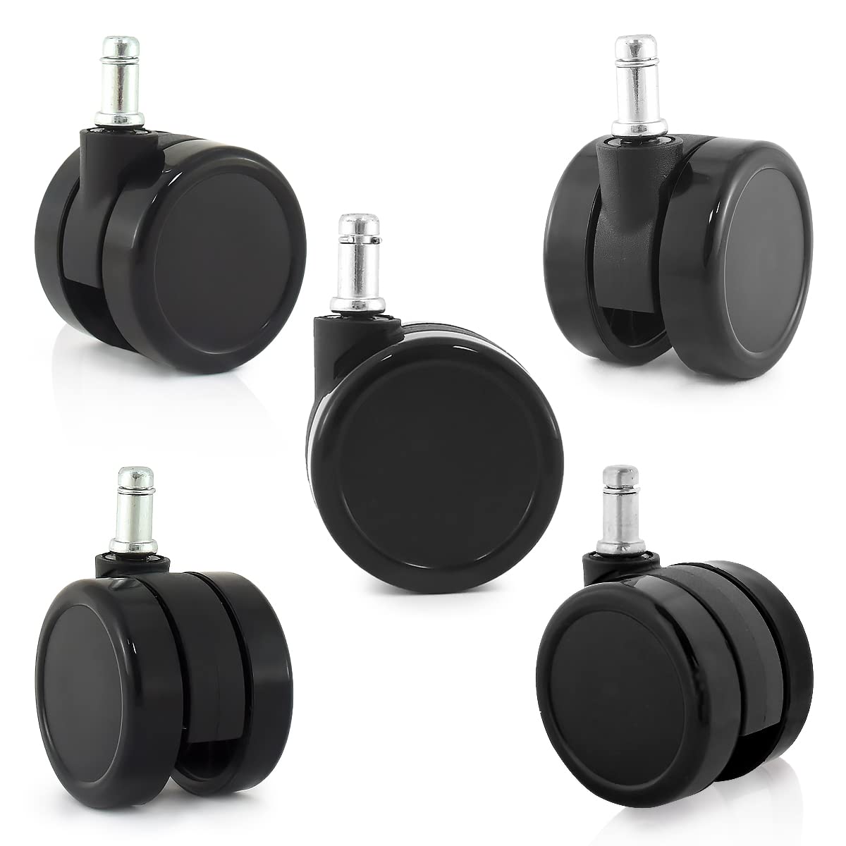 Enjoy Caster | 2.5 Inch Office Chair Casters For Herman Miller Aeron Steelcase Leap Chair | Dual Injection Polyurethane Wheels F