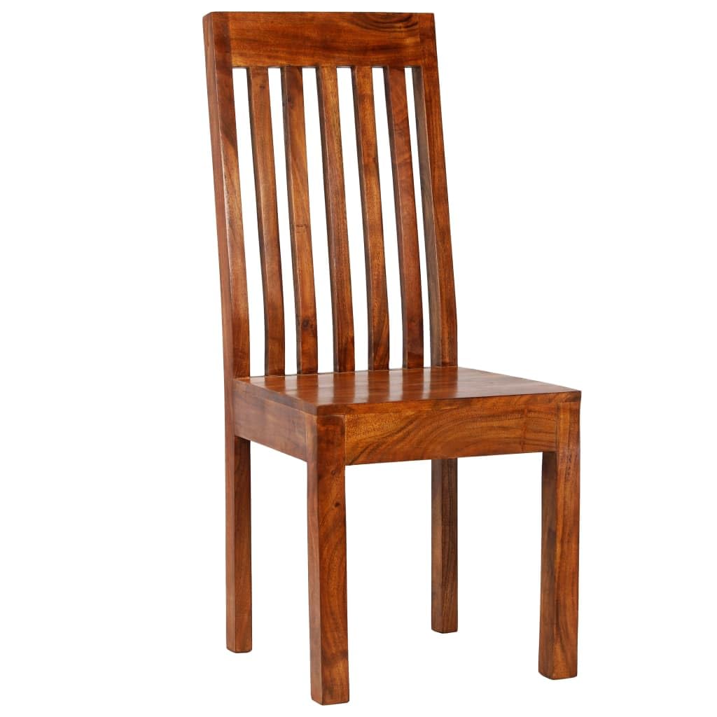 vidaXL 7 Pieces Solid Acacia and Mango Wood Dining Table Set Kitchen Table and Chair Desk Home Indoor Dining Room Buffet Furniture Brown