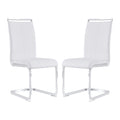 Gopop Dining Chairs Set, Kitchen Modern Metal Chairs With Faux Leather Padded Seat High Back And Sturdy Chrome Legs, Chairs For