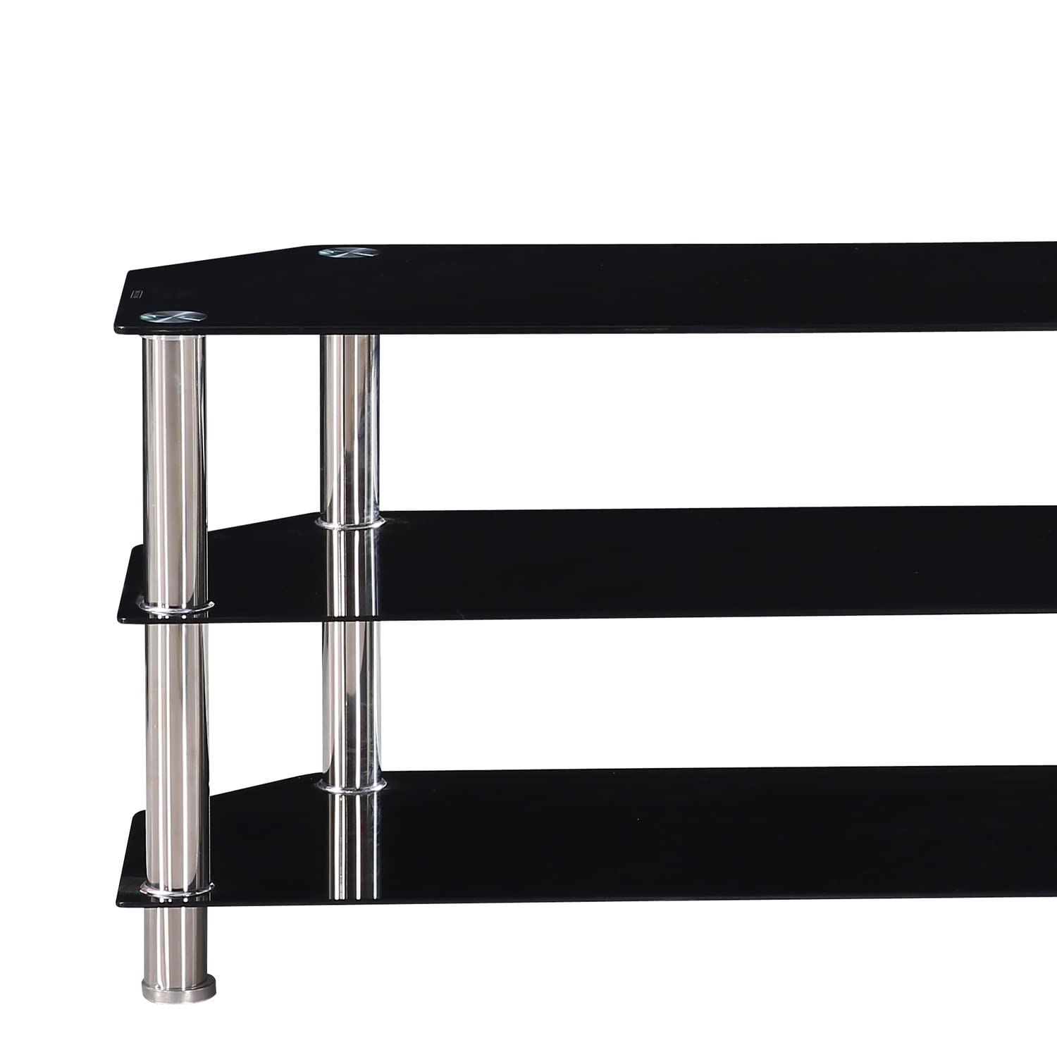 Better Home Products Adele Tempered Glass Tv Stand For 43-Inch Tv In Black