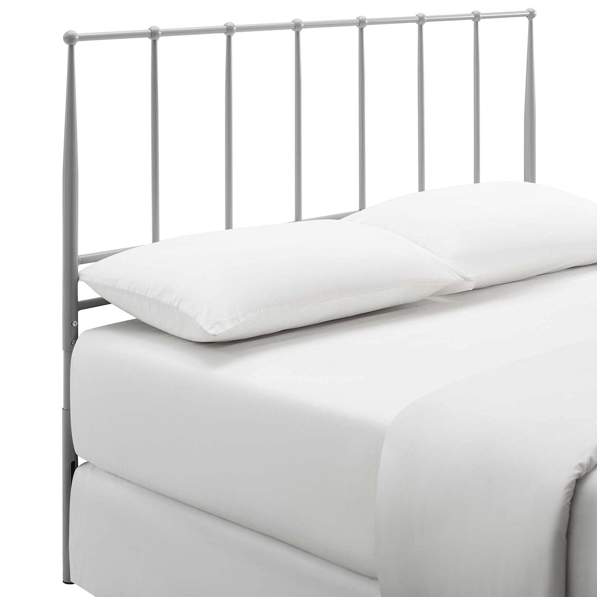 Modway Kiana Stainless Steel Metal Full Headboard In Gray