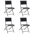 vidaXL Folding Garden Chairs Set of 4 Steel and Textilene
