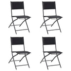 vidaXL Folding Garden Chairs Set of 4 Steel and Textilene