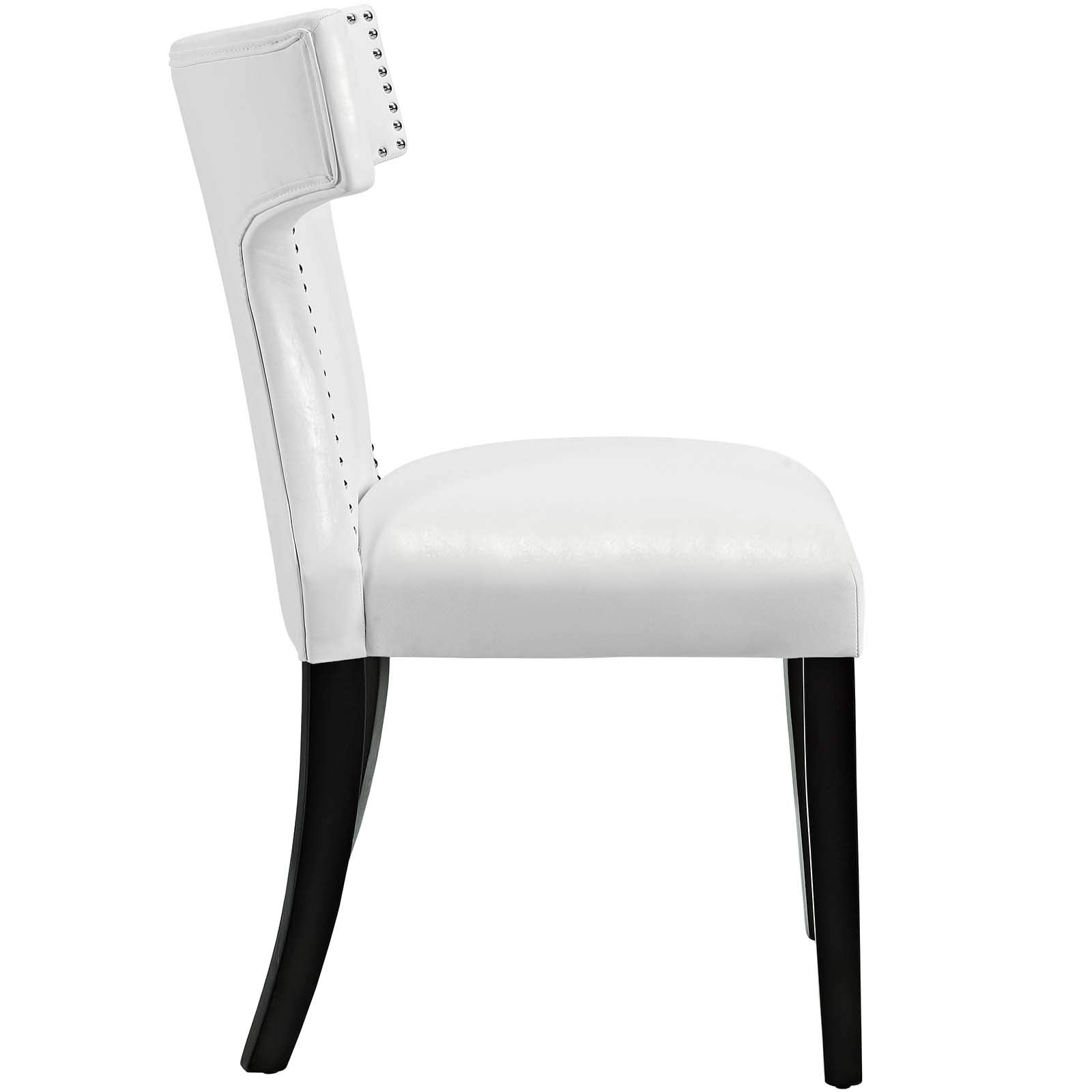 Modway Curve Vinyl Set Of 2, Two Dining Chairs, White