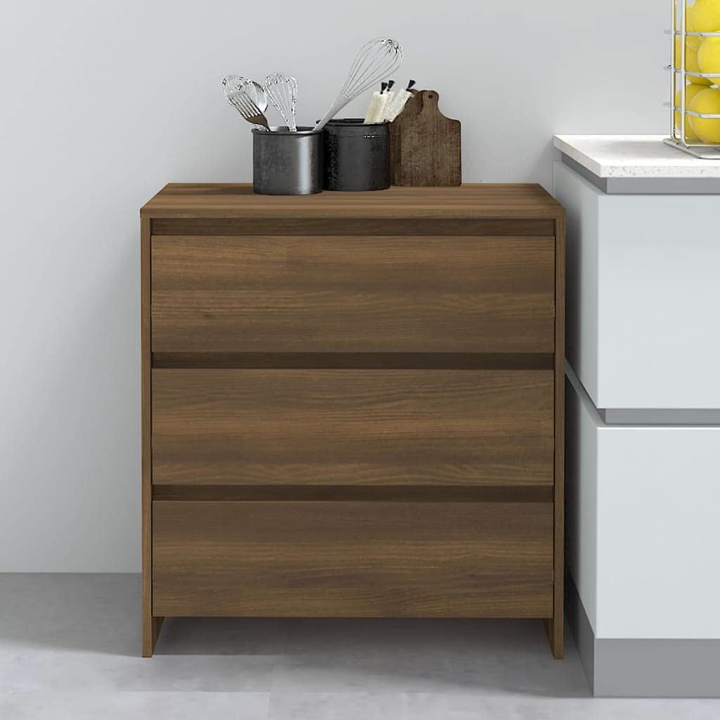 vidaXL Sideboard Brown Oak 27.6&quot;x16.1&quot;x29.5&quot; Chipboard
