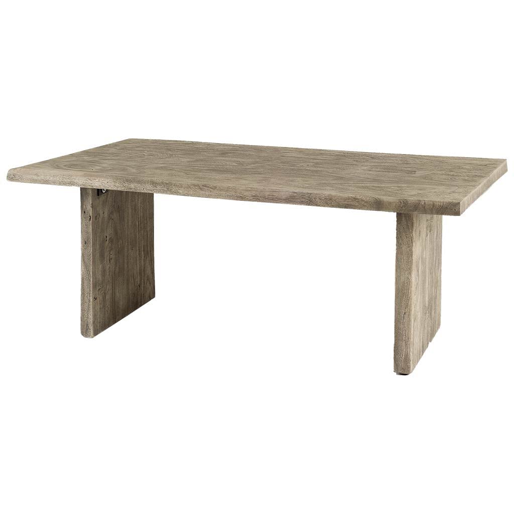 HomeRoots Brown 80x30 Rectangular Grey Solid Wood Top & Base Dining Table