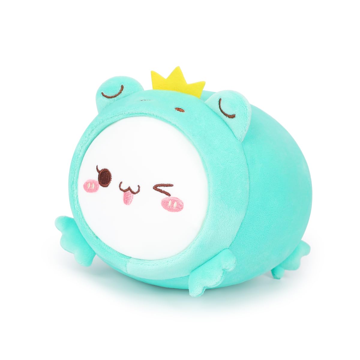 AIXINI Cute Cat Frog Plush Pillow 8    Kitten Froggy Stuffed Animal, Soft Kawaii Cat Plushie with Frog Outfit Costume, Hugging P