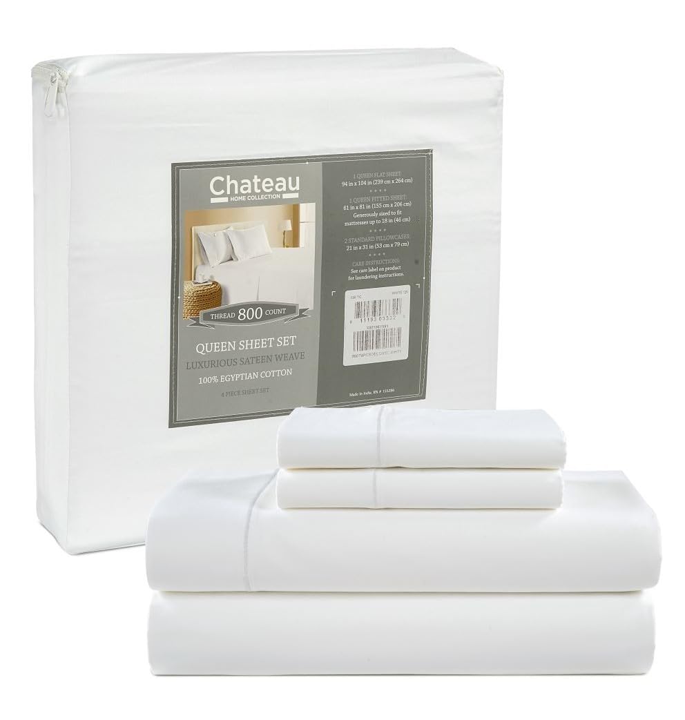 Egyptian Cotton Sheets King Size Sheet Set, King Bed Sheets For King Size Bed, Bedding Sheets & Pillowcases, King Sheets Chateau