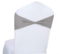 Mds Pack Of 10 Spandex Chair Sashes Bow Sash Elastic Chair Bands Ties Without Buckle For Wedding And Events Decoration Spandex Slider Sashes Bow - Silver Gray