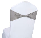Mds Pack Of 10 Spandex Chair Sashes Bow Sash Elastic Chair Bands Ties Without Buckle For Wedding And Events Decoration Spandex Slider Sashes Bow - Silver Gray