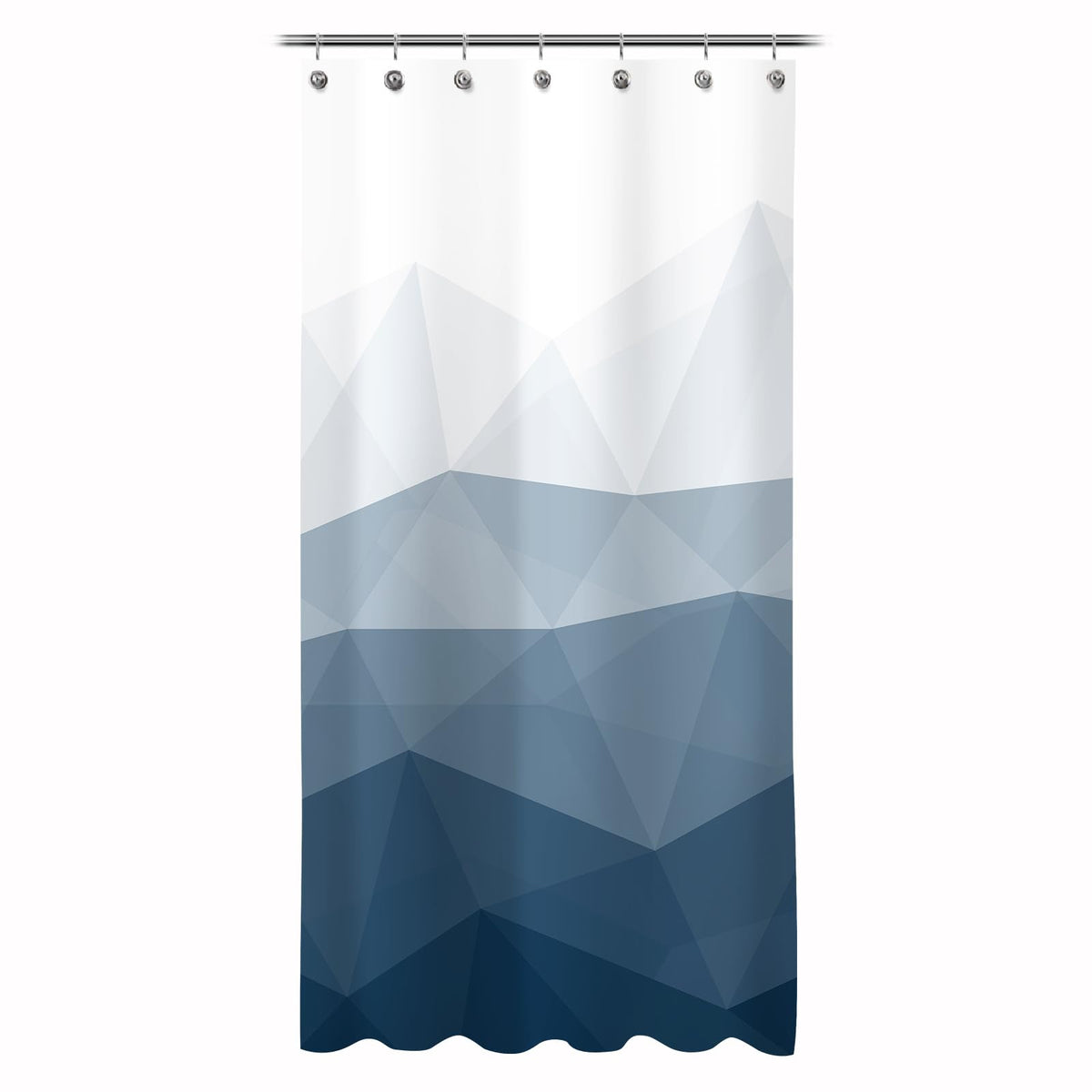 Sunlit Design 36 X 72 Inches Ombre Blue Small Stall Shower Curtain Rv Half Size Narrow Bathroom Curtains Contemporary Geometric