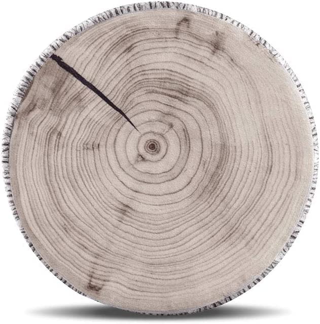 Hyseas Decorative Round Throw Pillow, 3D Digital Print Comfortable Kids Funny Cute Wood Log Pillow Circle Seating Floor Cushion