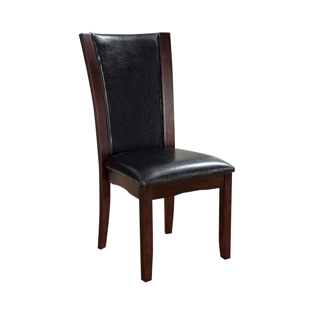 Benjara Benzara , Set Of Two, Black Contemporary Manhattan Side Chair, Dark Cherry Finish