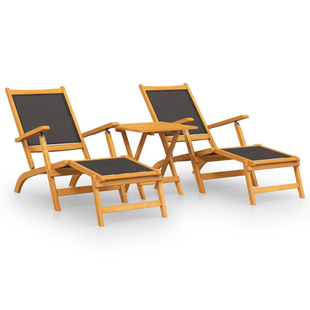 vidaXL Patio Deck Chair and Table Set