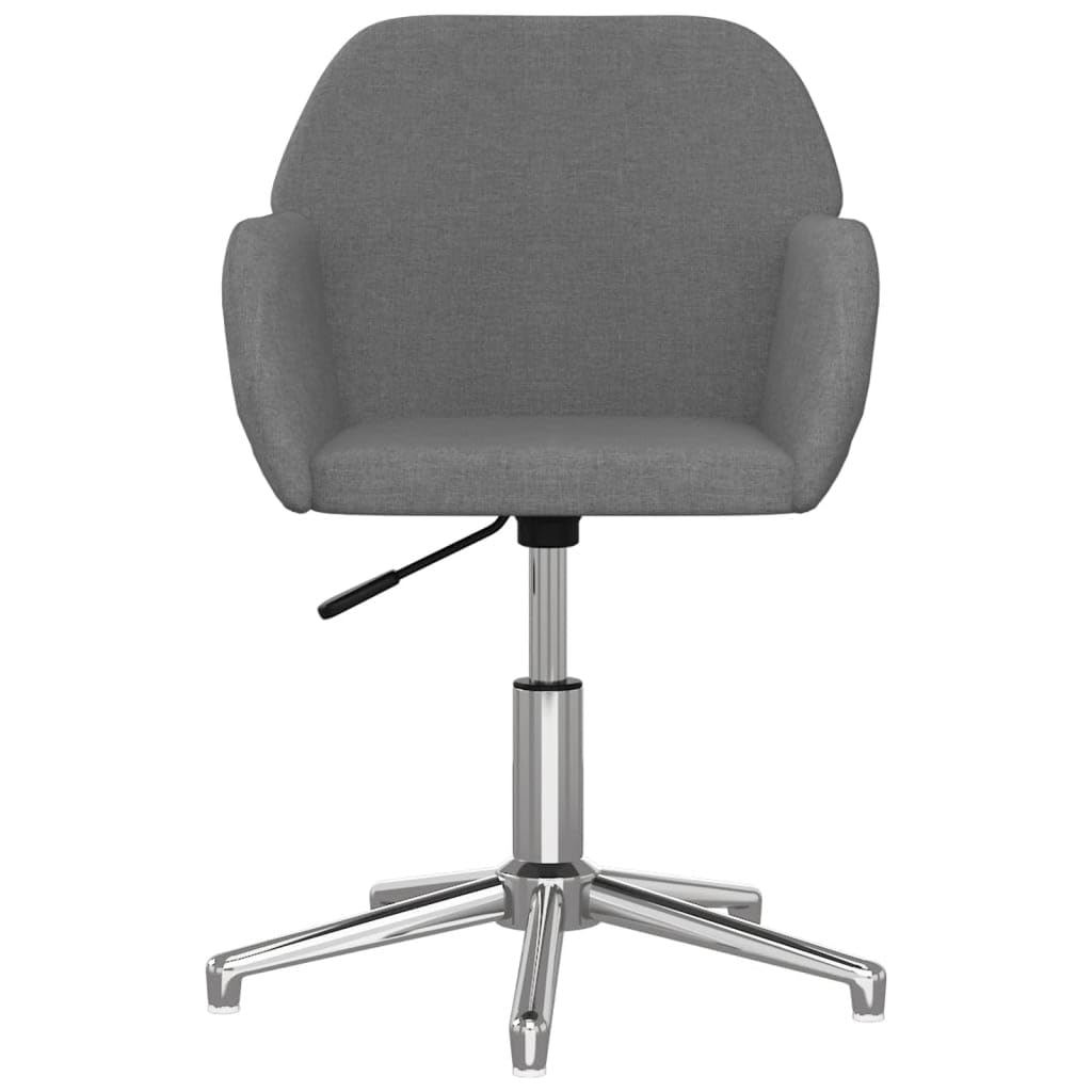 vidaXL Swivel Office Chair with Armrest, Comfortable Foam Filling, Modern Style, Light Gray Polyester Fabric, Rotatable Work/Desk Chair
