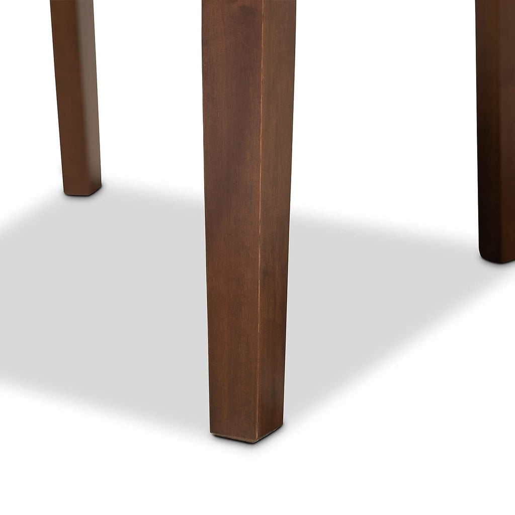 Baxton Studio Caron Modern and Contemporary Grey Fabric Upholstered Walnut Brown Finished 4-Piece Wood Dining Chair Set