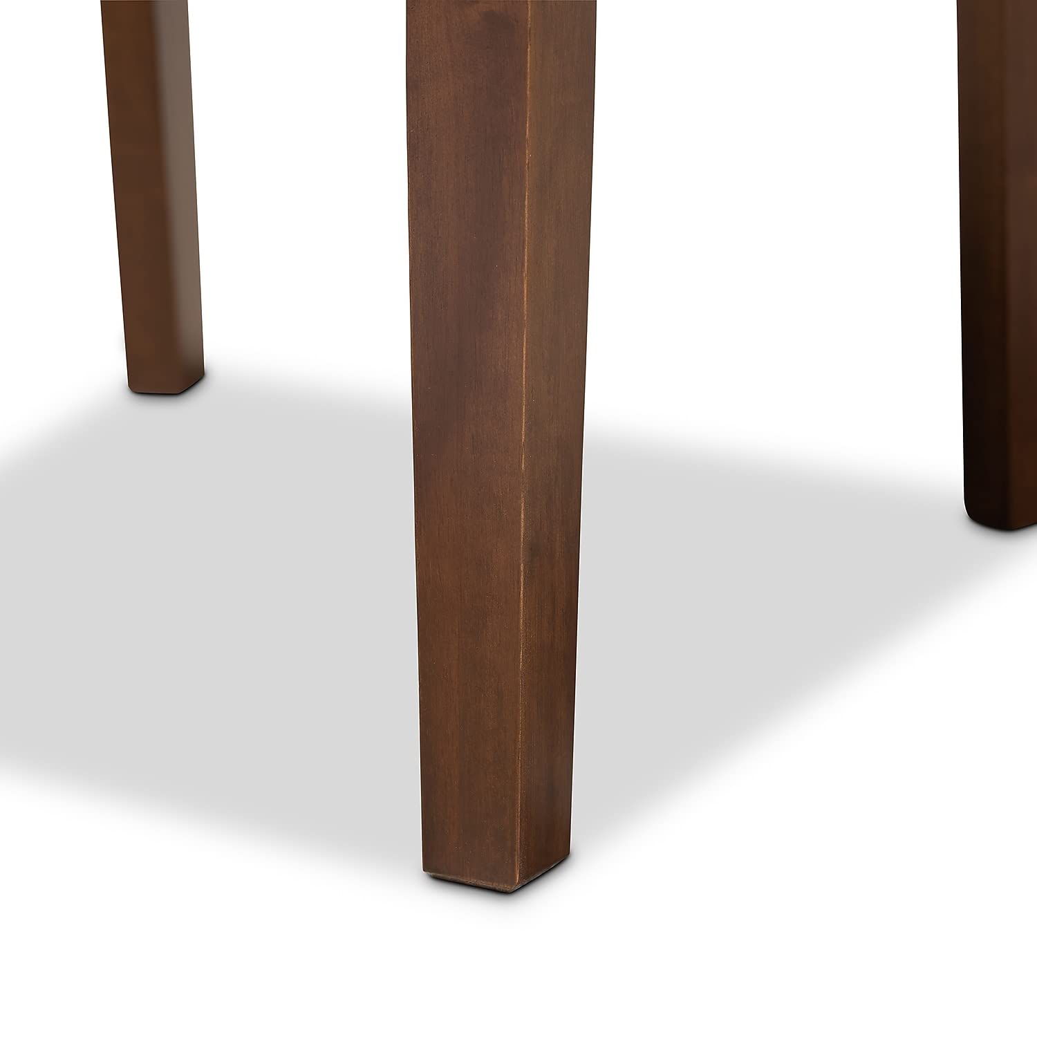Baxton Studio Caron Modern and Contemporary Grey Fabric Upholstered Walnut Brown Finished 4-Piece Wood Dining Chair Set