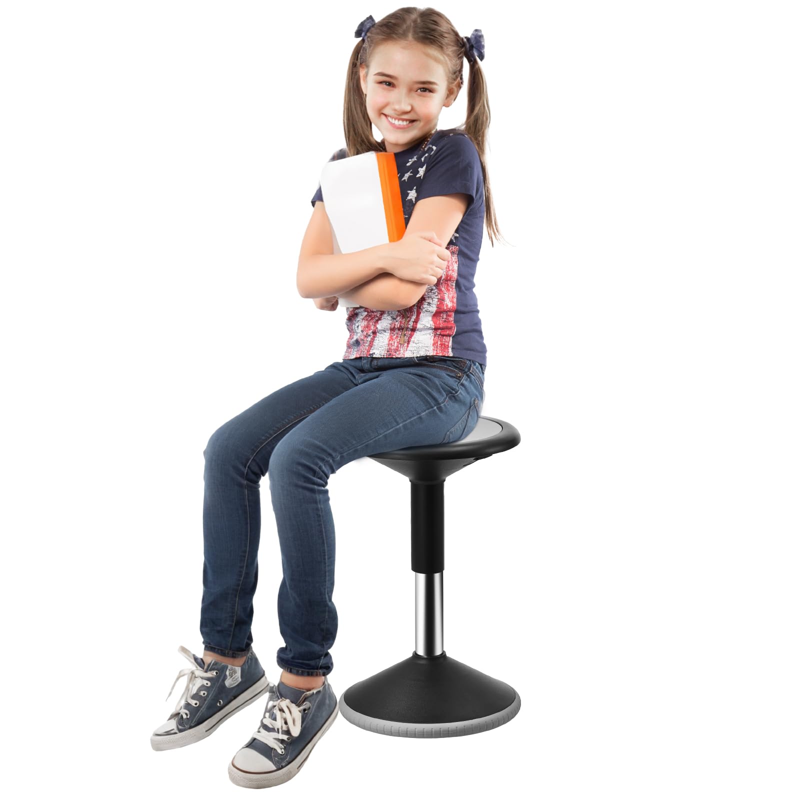 Vevor Wobble Chair, Height-Adjustable (15.7-21.7') Active Chair, Flexible Seating Wobble Stool Made Of Pvc+Abs Improves Focus &