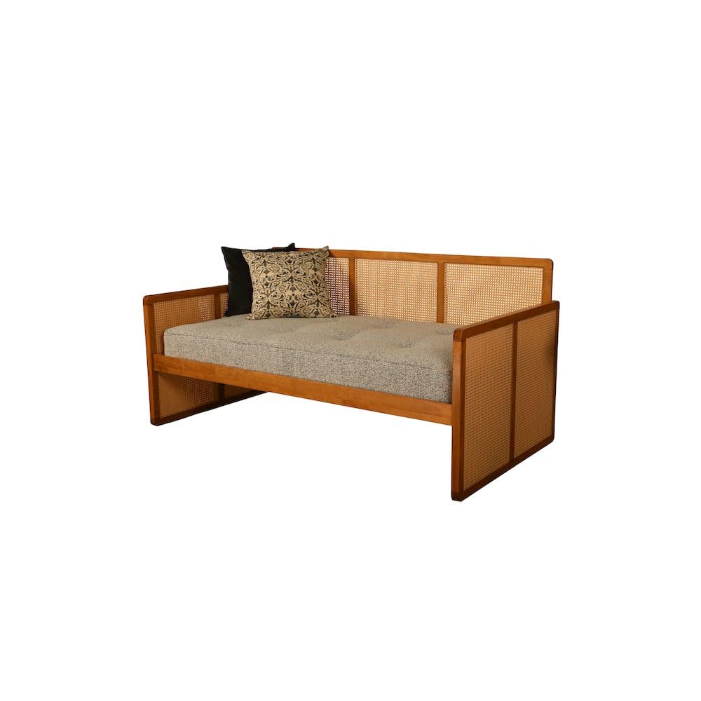 Abaco Daybed-Honey Finish-Canton Gray Mattress