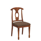 East West Furniture NAC-SBR-C Napoleon Kitchen Dining Linen Fabric Upholstered Solid Wood Chairs, Set of 2, Saddle Brown