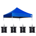 Eurmax USA Pop Up Canopy Replacement Canopy Tent Top Cover, Instant Ez Canopy Top Cover ONLY,Bonus 4PC Pack Canopy Weight Bag (8