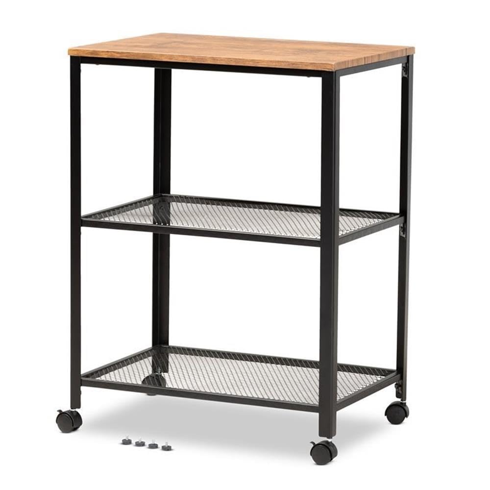 Baxton Studio Verna Kitchen Serving Cart - Thumbnail 3