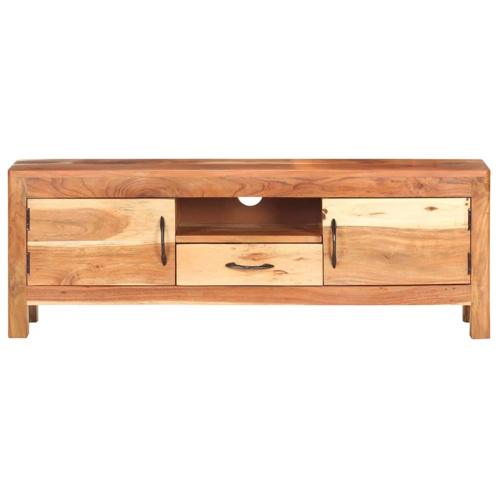 vidaXL Solid Wood Acacia TV Stand - Spacious Media Unit with Doors, Drawer, and Shelf - 45.7&quot;x11.8&quot;x15.7&quot; - Sturdy, Durable, and Comes Pre-Assembled - Brown