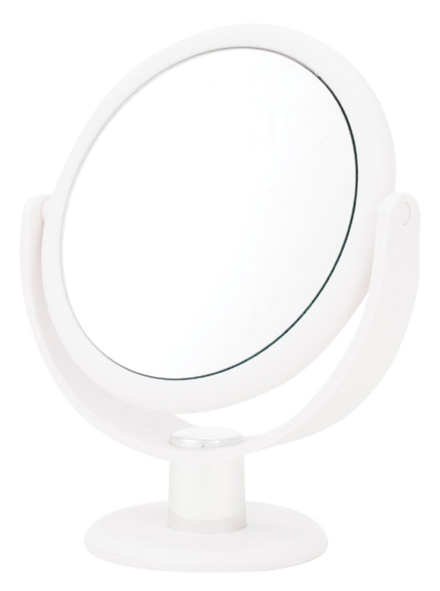 Danielle Creations 6.75-Inch Portable Two-Sided Vanity Round Vanity Makeup Mirror, No-Slip Soft Touch with 360 Rotation, 10x Mag