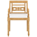 vidaXL 8X Solid Teak Wood Batavia Chairs with Cushions Outdoor Patio Garden Terrace Kitchen Wooden Seat Seating Sitting Dinner Chair Furniture
