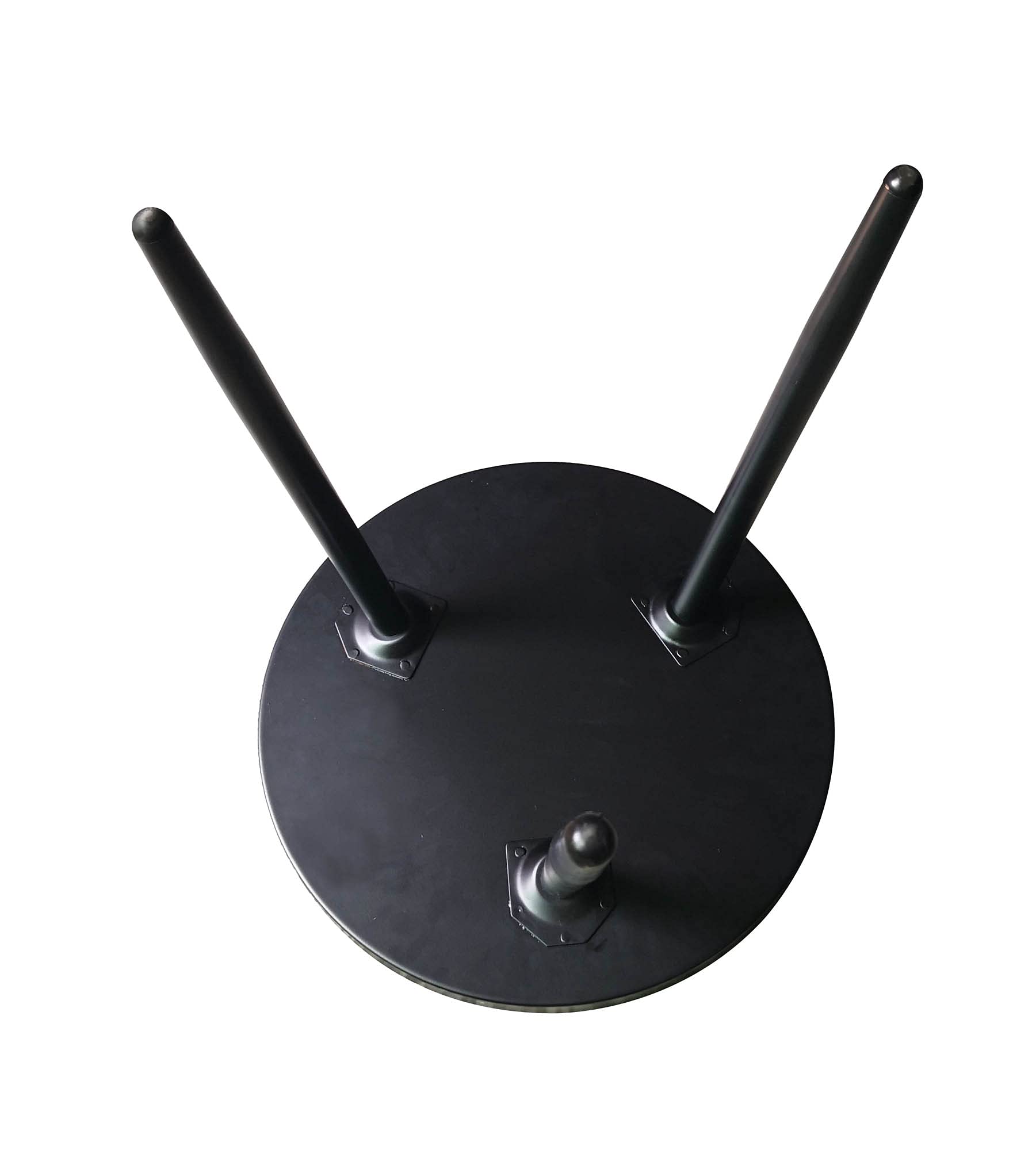 Pilaster Designs Modern 16" Round Black Metal Scranton 3 Legged Side End Accent Table