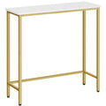 Hoobro Narrow Console Table, 29.5' Small Entryway Table, Thin Sofa Table, Side Table, Display Table, For Hallway, Bedroom, Living Room, Foyer, White And Gold Dw75Xg01