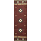 Rizzy Home Alora Decor Ryder 2'6" X 10' Tribal Burgundy/Tan/Sage/Navy Hand-Tufted Rug