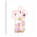 Canvas Wall Art Glam Perfume Chanel Pictures Wall Decor Pink Flowers And Gold Canvas Wall Art Girl Home Decor For Bedroom Wall B