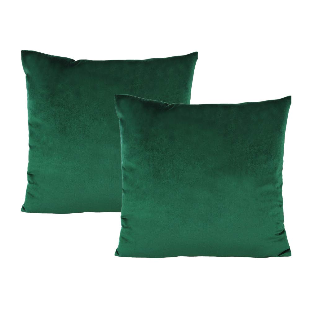 16X16 Throw Pillow Covers Set Of 2 Dark Green Velvet Emerald Green Christmas Decor Xmas Decorative Cushion Cases Home Decoration