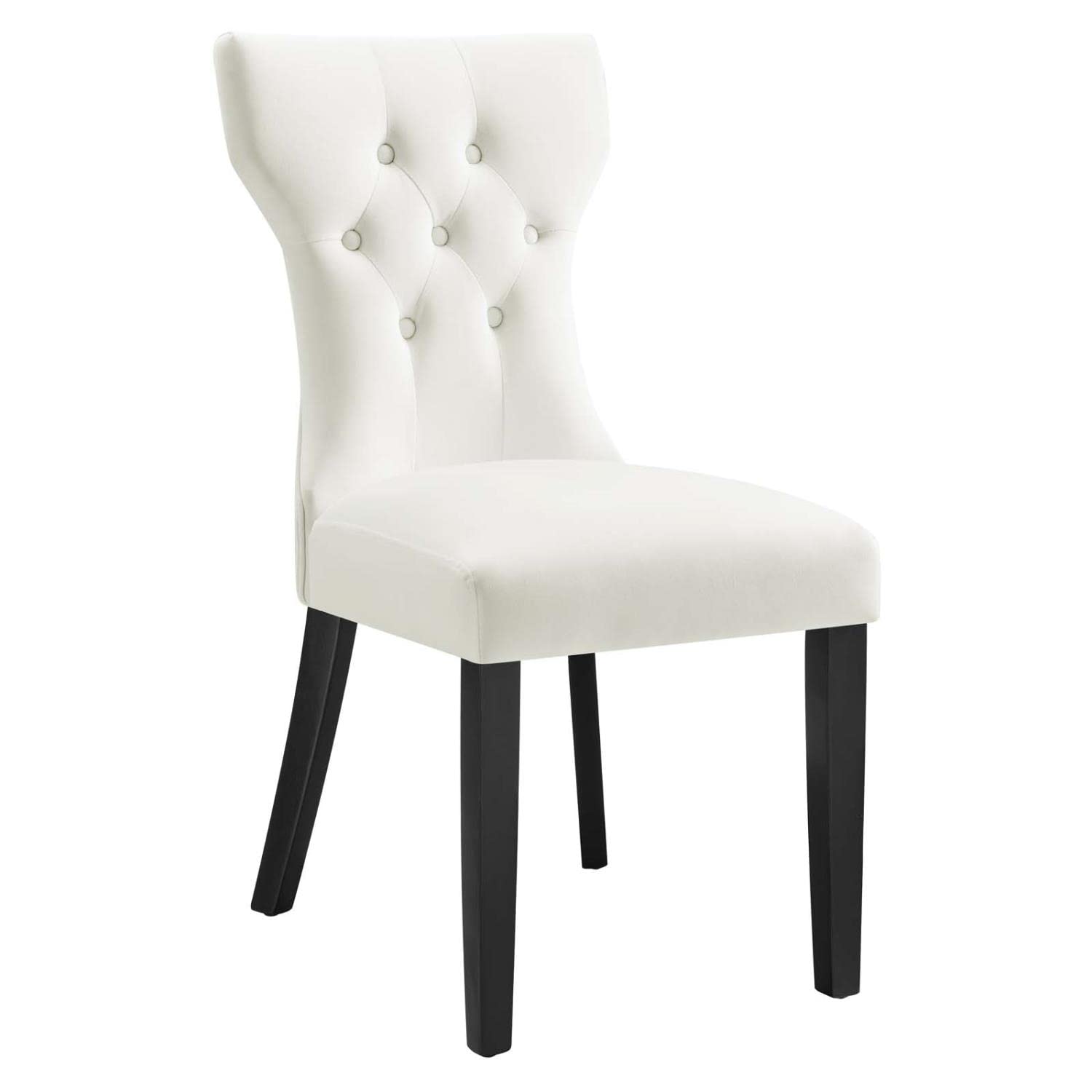 Modway Silhouette Velvet Set Of 2 Dining Chairs With White Finish Eei-5014-Whi