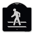 Signmission Designer Series Sign - Pedestrian Crossing | Black & Silver 18' X 18' Heavy-Gauge Aluminum Architectural Sign | Pr