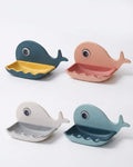 Duck Shape Soap Holder with Drainage, Plastic Soap Dish for Sink Edge or Countertop Bar Soap & Sponge Holder (Multiclour Set of